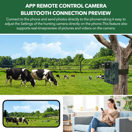 1080P Wireless WIFI Hunting Trail Camera 4K 60MP Motion Activated Camera IP66