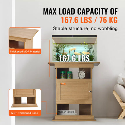 Aquarium Stand 20 Gallon Fish Tank Stand 25.2x15.7x28.3 in MDF 167.6 lbs