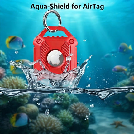 Red Apple AirTag Protective Case Waterproof TPU Cover Air Tag Tracker Loop Holder