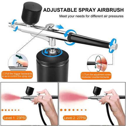 Rechargable Airbrush Kit with Compressor Spray Kit for Nail Art, Cake, Painting