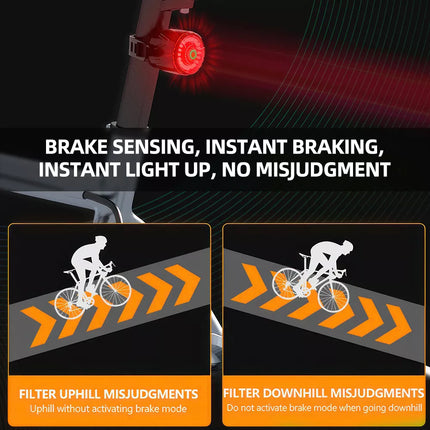 Smart Bicycle Rear Light Bike Tail Light Brake Sensor Taillight Brake Light USB