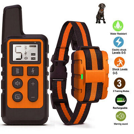 Anti-Bark Electric Shock Pet Dog Training E-Collar Obedience Remote Control Orange