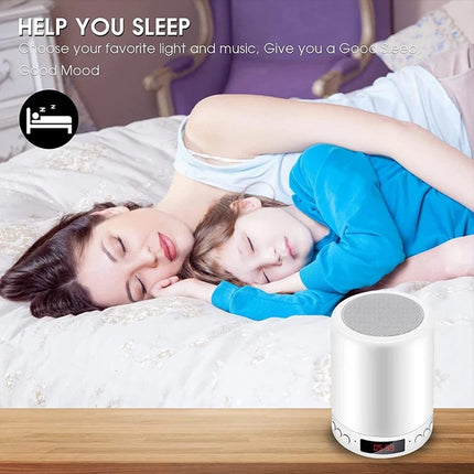 Touch Bedside LED Night Light Table Lamp Alarm Clock Bluetooth Music Speaker USB