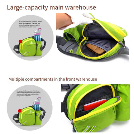 Fanny Pack Waist Bag with Water Bottle Holder Running Hiking Cycling Outdoor （Green）