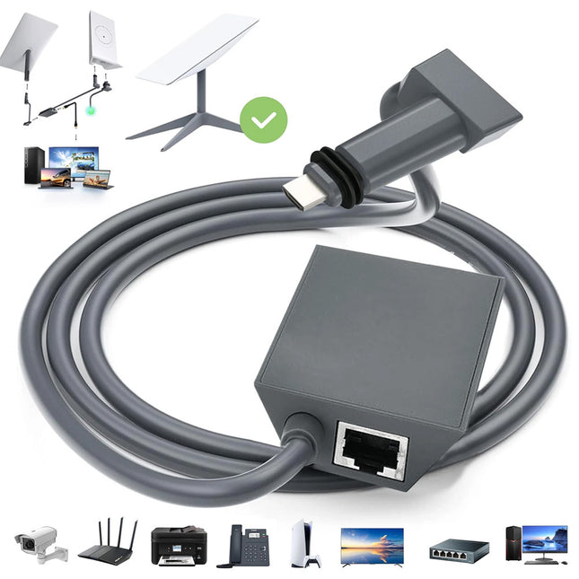 For Starlink Gen 2 V2 Wired Ethernet Adapter Satellite Internet Rectangle Dish
