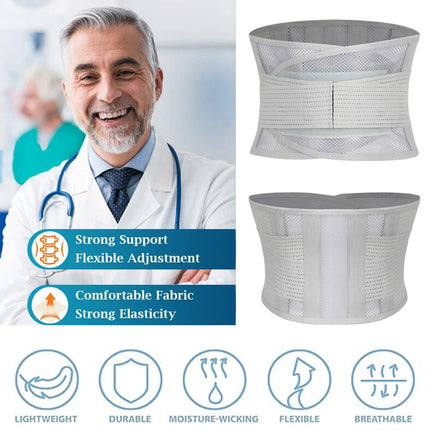 Therapy Lumbar Lower Back Brace Support Belt Sciatica Pain Relief Posture Unisex L