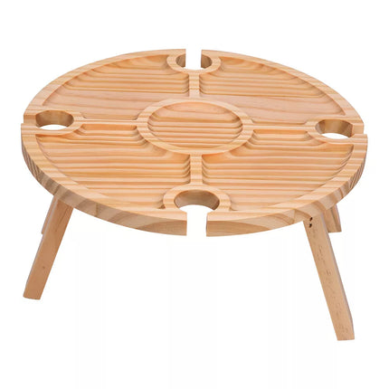 Folding Wine Rack Table Fruit Platter Storage Table Lap Tray Desk Outdoor Picnic