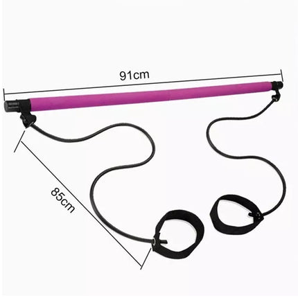 Portable Pilates Stretch Rope Gym Stick Yoga Exercise Bar Pilates Trainer Rope