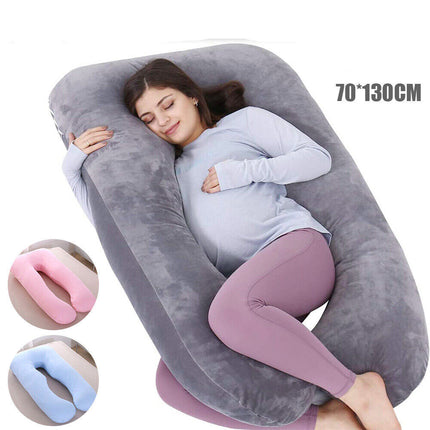 U-shape Maternity Pregnancy Pillow Nursing Sleeping For Body Feeding Support Grey