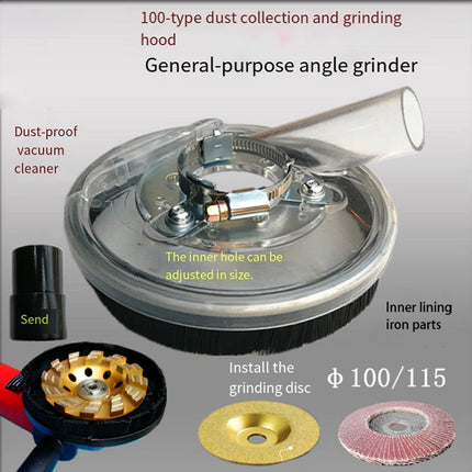 Dust Extractor Clear Shroud, Grinding Dust Cover For Angle Hand Grinder 4/5"