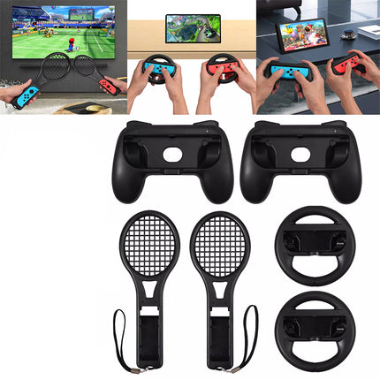 Steering Wheel Handle Tennis Racket Kit For Nintendo Switch Controller Joy-Con
