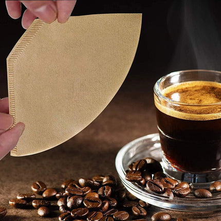 500x 102 Coffee Filter Paper Natural Thick Strong Original Wooden Drip Paper