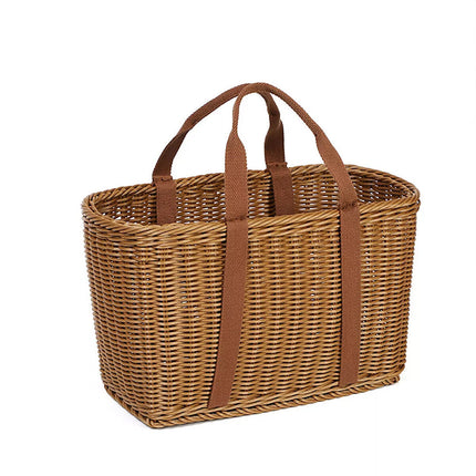 Imitation Rattan Woven Basket Shopping Basket Fruit Vegetable Storage Basket Large