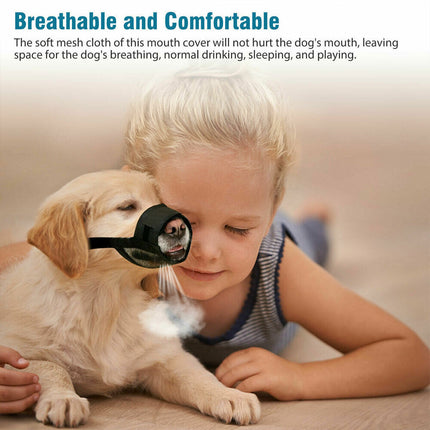 Black Pet Dog Adjustable Mask Bark Bite Mesh Mouth Muzzle Grooming