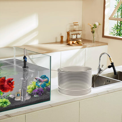 Aquarium Vacuum Gravel Cleaner 50ft PVC Hose Siphon for Fish Tank Cleaning