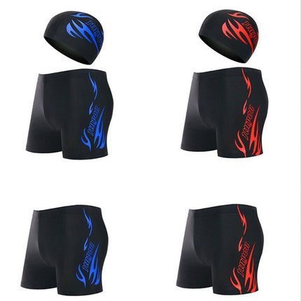 Mens Summer Swim Shorts Swimwear Swimming Underwear Boxer Pants Beach Cap