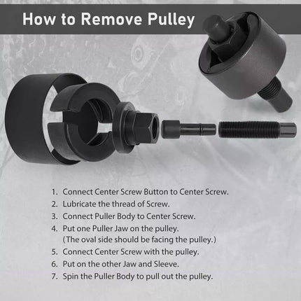 Pulley Puller Remover & Installer Kit Power Steering Pump Alternator Pulley 12PC