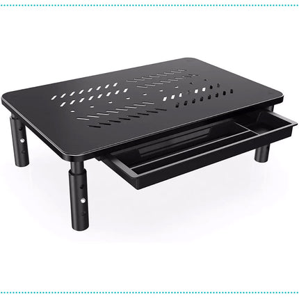 Monitor Stand Computer Desk Riser & Adjustable Height & for Laptop Printers With drawer