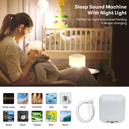 White Noise Machine Sleep Sound Therapy Relaxation For Adults Baby Nature Sounds