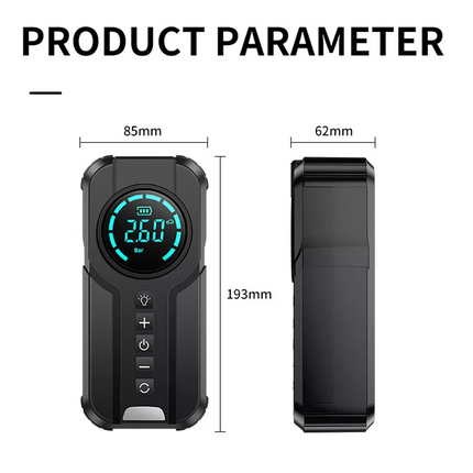 1000mAh Car Tire Air Inflator Portable Tyre Electric Pump Cordless with USB