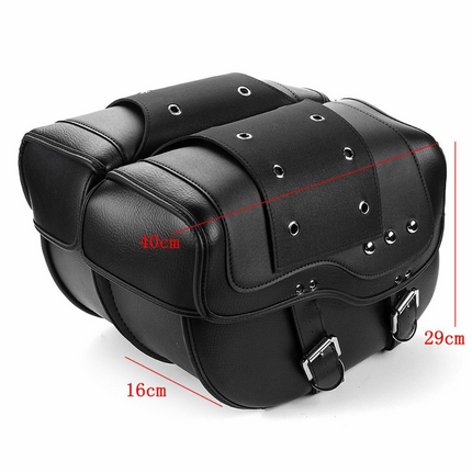 Universal Motorcycle Luggage Saddle Bags Storage Bag Side Tool Bag PU Leather