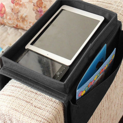 6 Pocket Organiser Sofa Couch Armrest Remote Storage Holder Handrail Tray Bag