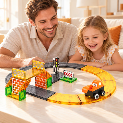 40 Pcs Magnetic Construction Track Tiles Building Set Vehicle Christmas Gift Toy