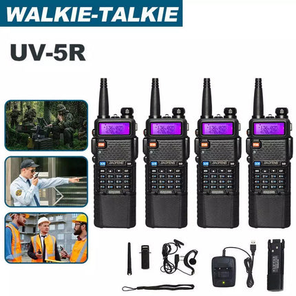 1 Set Walkie Talkie Band Handheld Earphones Two Way Radio 400-470MHz 3800MAH