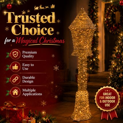 75cm Christmas LED Floor Lamp Warm White Lantern Holiday Decor Indoor Outdoor