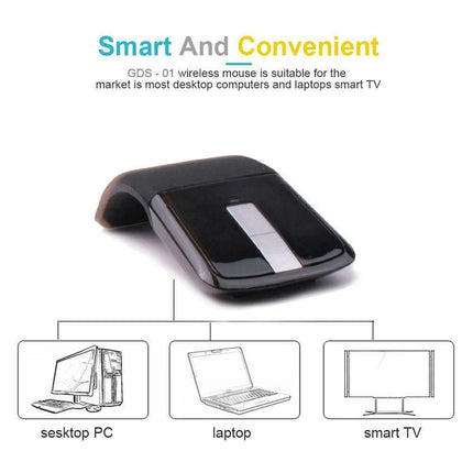 2.4Ghz Foldable Wireless Bluetooth Mouse Optical ARC Touch Computer Mice For PC