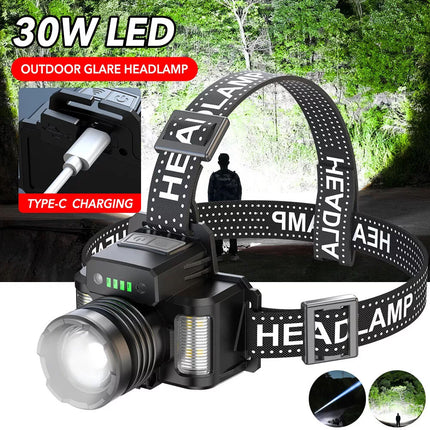 LED Headlamp Camping Rechargeable Headlight Head Torch Fishing Light