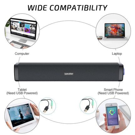 Wired PC Computer Speakers Stereo Speaker USB Powered for Desktop PC Laptop