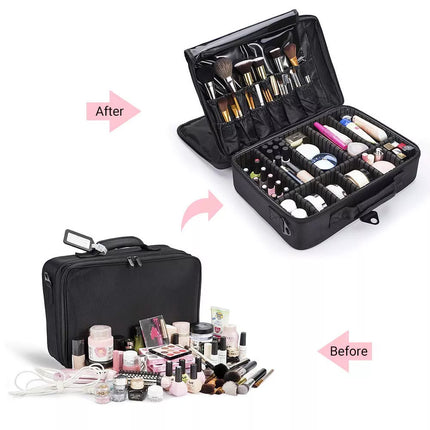 Portable Makeup Bag Cosmetic Case Storage Box Travel Organizer Pouch Toiletry