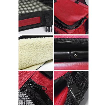 Pet Soft Crate Portable Dog Cat Carrier Travel Cage Kennel Folding Large L Red