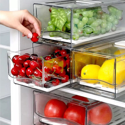 Fridge Storage Box Organizer Food Container Kitchen Clear Drawer Ins Style (14cm)