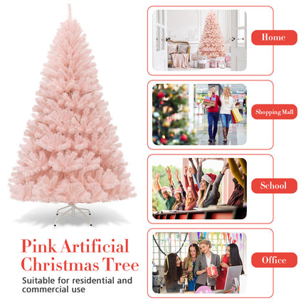 1.8M Pink Christmas Tree Decoration Xmas Trees Home Decor Metal Stand