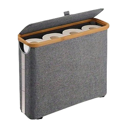Toilet Paper Holder Bathroom Organizer with Lid Paper Storage Basket Collapsible