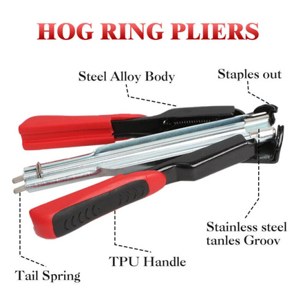 Hog Ring Gun Pliers C Clip Auto Feed Fence Fencing Nailer Wire Ringer 2500pcs