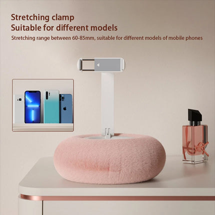 Tablet Stand Pillow 360°Adjustable Cell Phone Holder for Bed Soft Plush Fabric  (Pink)