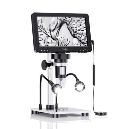 7" LCD Digital Microscope 10-1200X 1080P Coin Magnifier for Adults