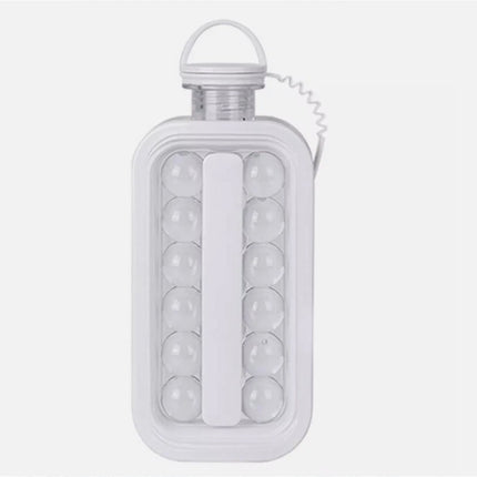 2 in 1 Portable Ice Jug ICE Ball Maker Mould POP Container Water Kettle Bottle White