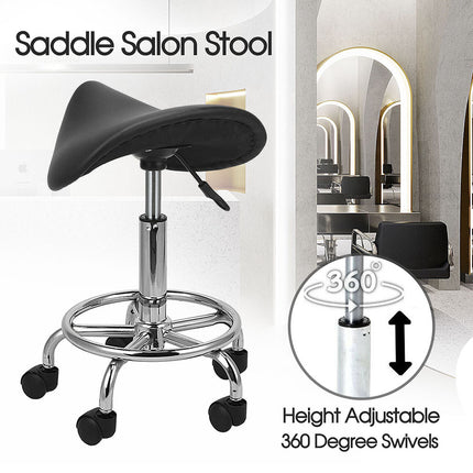 Saddle Salon Stool Bar Swivel Chair Massage Barber Hairdressing Hydraulic Lift