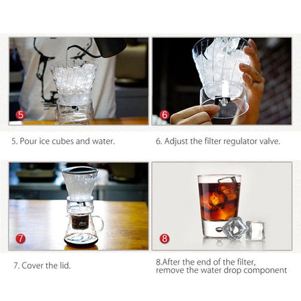 800ML Glass Coffee Pot Dutch Coffee Cold Brew Ice Drip Coffee Maker