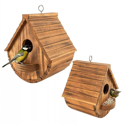 Rustic Wooden Birdhouse for Outdoor Gardens Durable Weather-Resistant Design