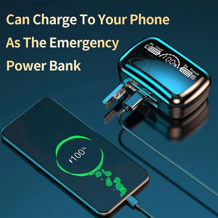 Bluetooth 5.1 Wireless Earbuds Waterproof LED Display Earphones