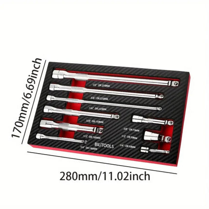 Wobble Extension Set, 9 PCS 1/4 3/8 1/2, Ratchet Extension Set, Socket Adapter