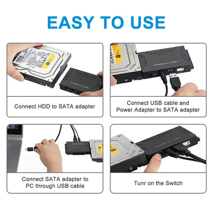 USB 3.0 to 3.5" 2.5''SATA IDE Hard Drive External Adapter Cable Kit Converter