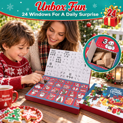 Brain Teaser Advent Calendar 2026 Christmas 3D Puzzle Toy 24 Days Countdown Wooden Metal Gift Kids