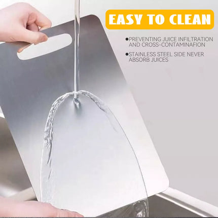 Stainless Steel Cutting Board Double-Sided Chopping Boards For Kitchen Camping 34*23(1.2mm)