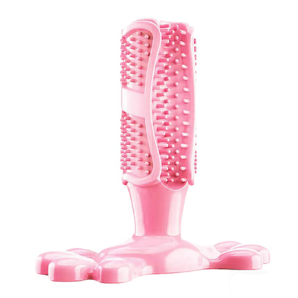 Pink M Size Dog Toothbrush Toy Clean Teeth Brushing Stick Mouth Chewing Dental Care Play Dog
